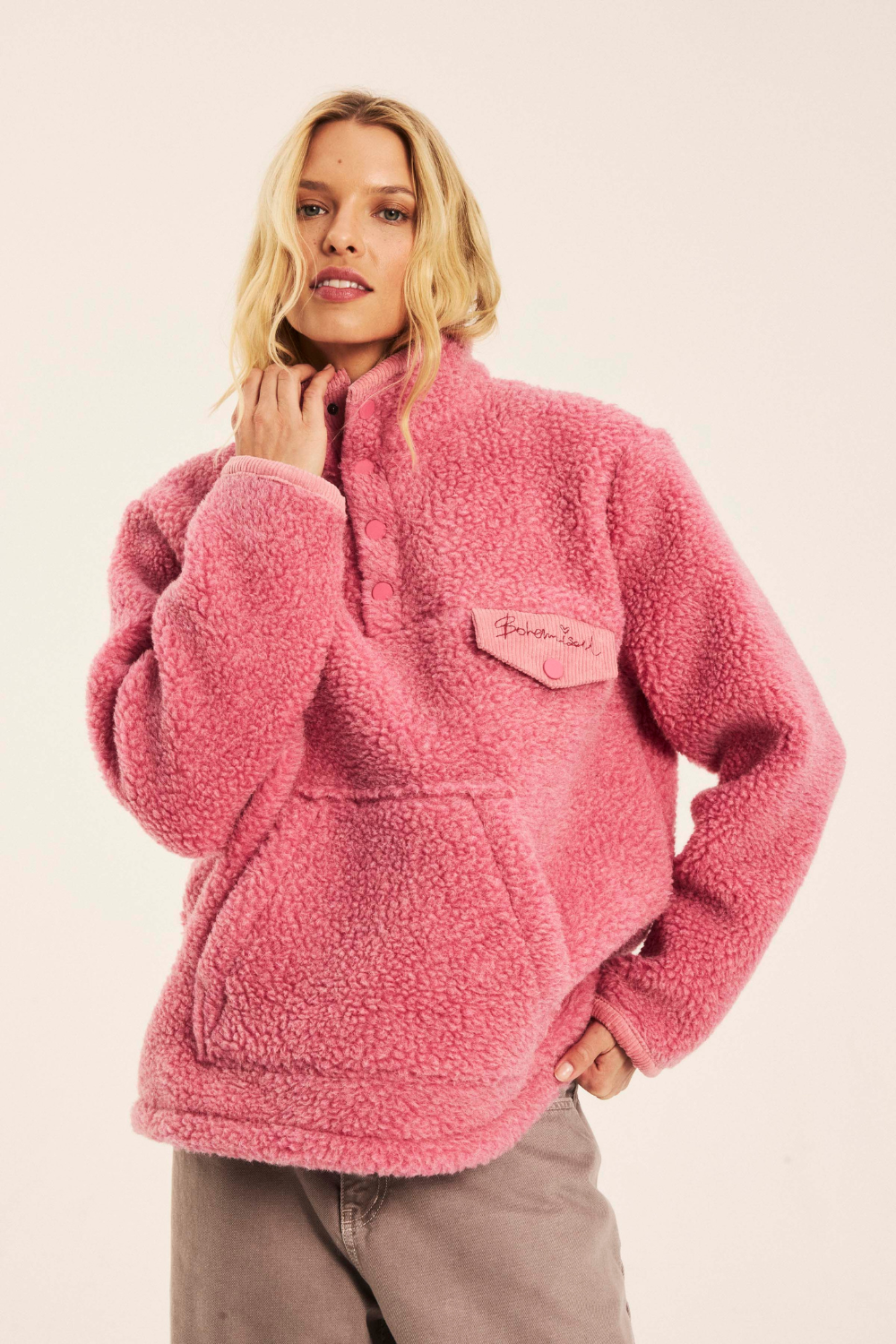 Kurtka Wełniana Anorak Snuggle Merino Pink | Bohemi Soul – BohemiSoul